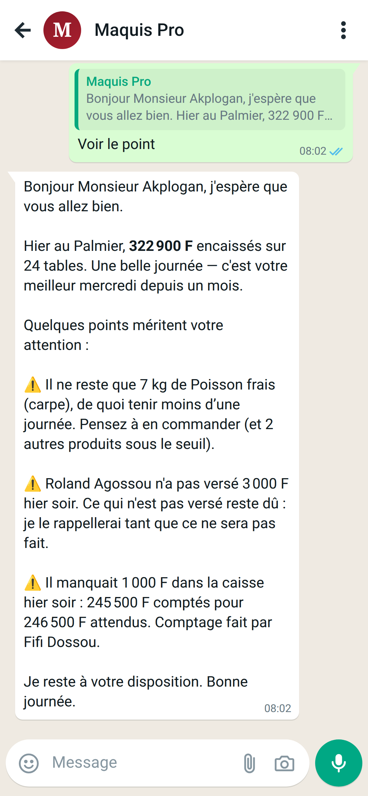 Le point du Contrôleur, chaque matin sur WhatsApp